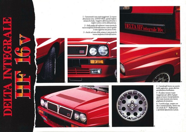 1989 Lancia Delta HF Integrale 16V Brochure - 205/50 R15 Tires